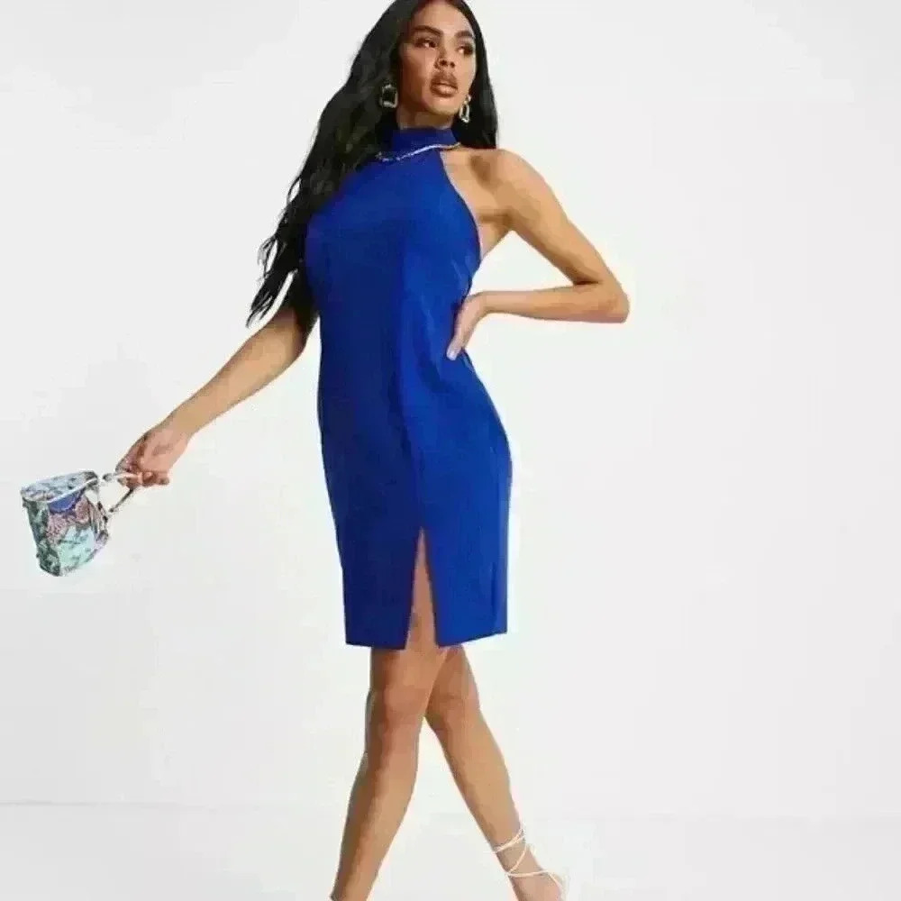 SHORT/MINI DRESS BY VESPER  | CERULEAN BLUE | SIZE US 6